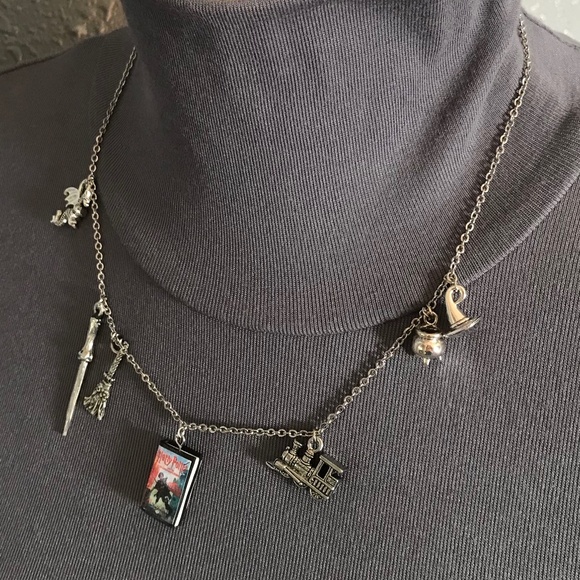 Harry Potter Series J. K. Rowling Handmade Literature Necklace, Book Cover, Wand - Picture 7 of 16